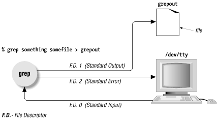 Standard output redirected to a file