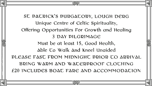 St Patrick's Purgatory Notice