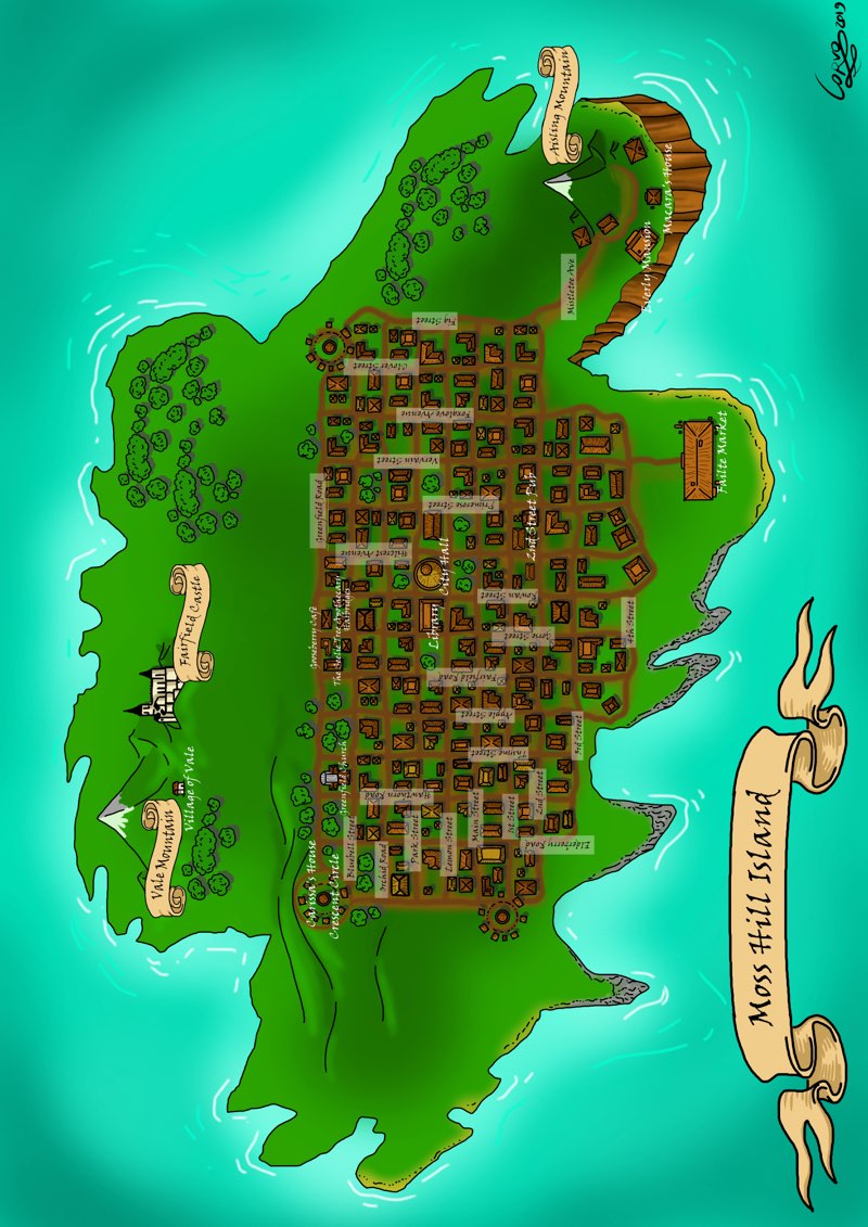 Map of Moss Hill Island