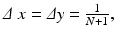 $$ \varDelta\;x=\varDelta y=\frac{1}{N+1}, $$