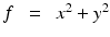 $$ f\kern0.5em =\kern0.5em {x}^2+{y}^2 $$