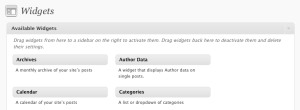 Our custom widget, as it appears in WordPress’s admin section