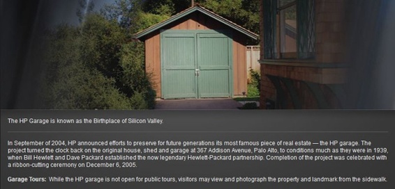 HP baute die Garage, in der alles begann, in der Addison Avenue 365 in Palo Alto wieder auf.