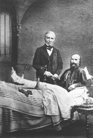 32. Giuseppe Garibaldi with Dr. Nélaton, the renowned French surgeon who saved Garibaldi’s wounded foot. (COURTESY OF US NATIONAL LIBRARY OF MEDICINE, HISTORY OF MEDICINE DIVISION)