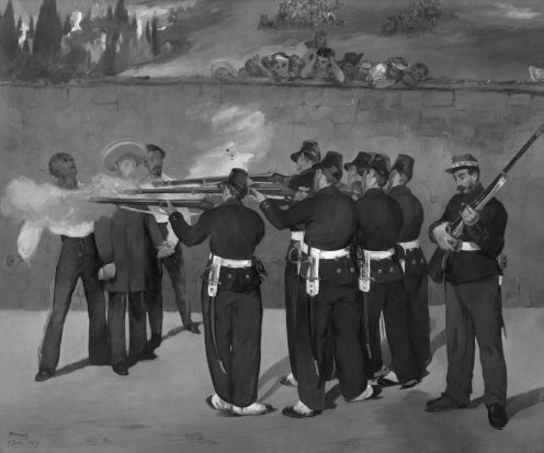 38. The Execution of Emperor Maximilian of Mexico, June 19, 1867, by Édouard Manet. (STAEDTISCHE KUNSTHALLE MUSEUM, PHOTO CREDIT ERICH LESSING, ART RESOURCE, NY)