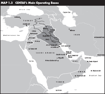 Map 1.3 CENTAF’s Main Operating Bases