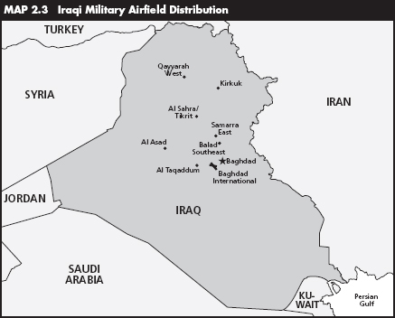 Map 2.3 Iraqi Military Airfield Distribution