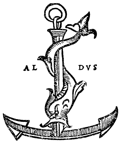 The second Aldine Anchor, 1519-1524. Last appearing in this form on the "Homer" of 1524, the first anchor being again used from 1524 to 1540.