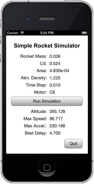 SRockS is a one-dimensional rocket simulator available for the iPhone, iPod touch, and iPad.