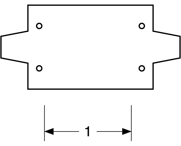 Template for the thinner brass tube. Print and cut this template, making sure the indicated dimension is exactly 1”. Use the template to mark the thinner brass tube with a permanent marker, then cut and drill as indicated.