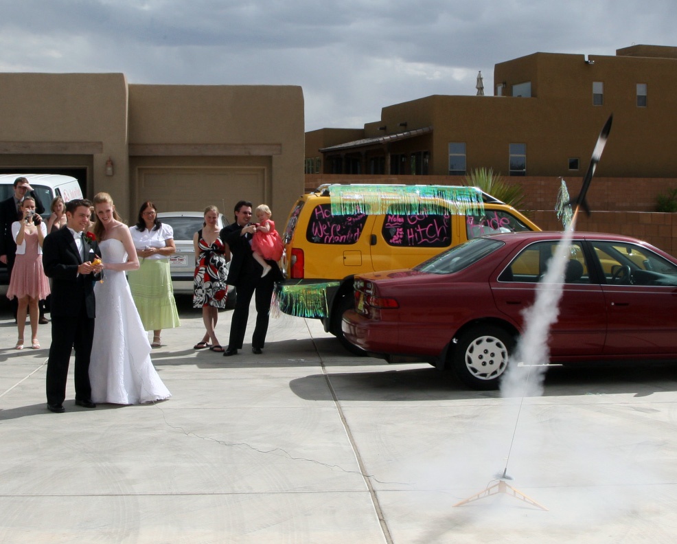 The garter toss at the wedding of Steve and Susan Foy.