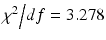 $${{\chi^{2} } \mathord{\left/ {\vphantom {{\chi^{2} } {df}}} \right. \kern-0pt} {df}} = 3.278$$