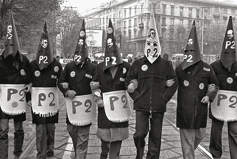 1981, Milano. Manifestazione dei poligrafici per lo scandalo P2 al «Corriere della Sera» (DE BELLIS /IPA)