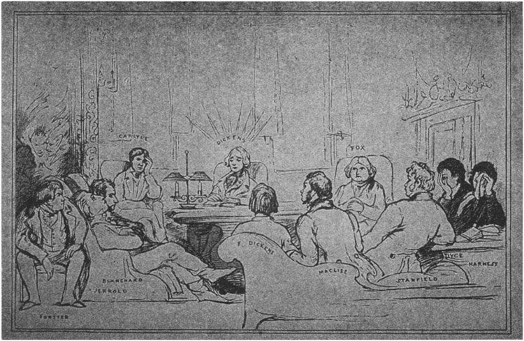 Charles Dickens Reading "The Chimes" at 58 Lincoln's Inn Fields on the Second of December, 1844. From a Sketch by Daniel Maclise, R.A.