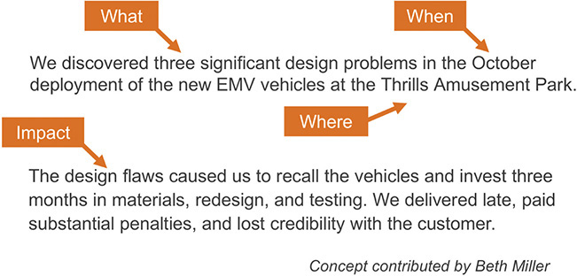 An example shows two statements of a problem.