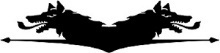 A black bat wing silhouette  Description automatically generated