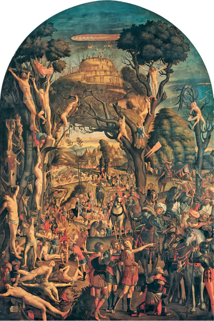 Martirio dei diecimila cristiani crocifissi al monte Ararat olio su tavola, cm 307 × 205 Venezia, Gallerie dell’Accademia