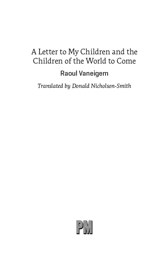 Book Title of A Letter to My Children and the Children of the World to Come