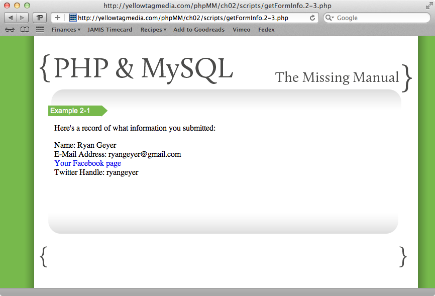 Your PHP is not just a place for programming. It’s also a place to create parts of web pages. So when you get a URL or an email link, you should try and turn those into HTML links whenever possible.