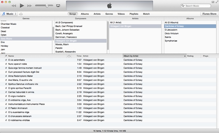 Songs view is more practical when you display the Column Browser.