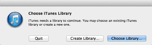 This dialog lets you either create a new library or choose an existing one.