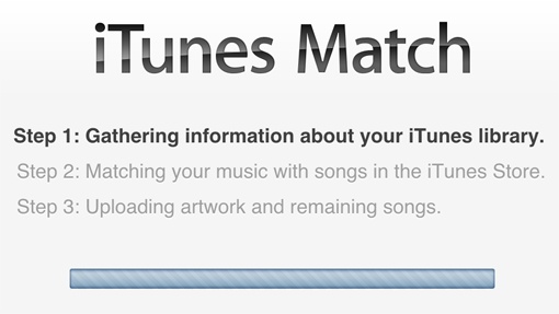 iTunes shows the progress of the “matching” process, though the information provided won’t help you figure out how long the process will take.