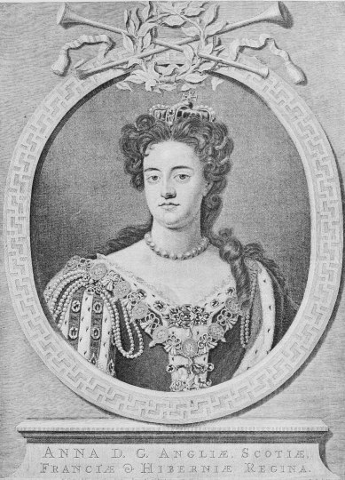 Image unavailable: QUEEN ANNE. FROM COPPERPLATE ENGRAVING BY PIETER VAN GUNST, AFTER THE PAINTING BY SIR GODFREY KNELLER.