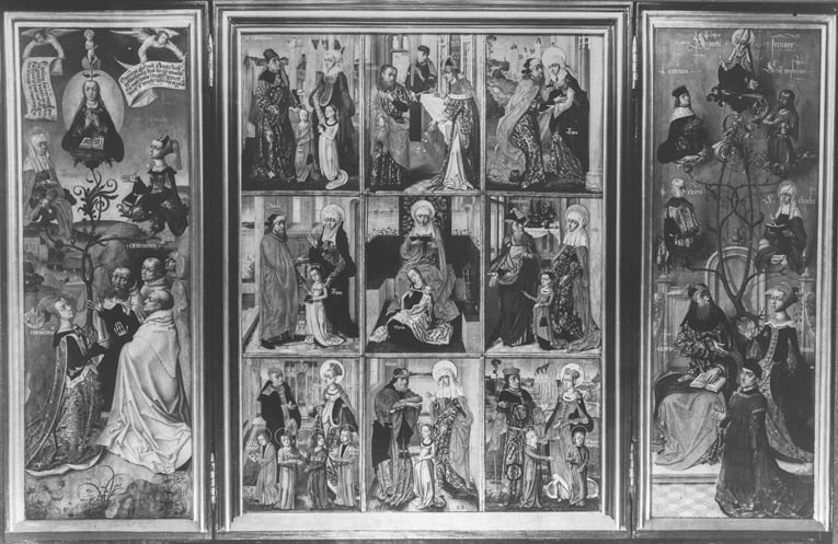 Figure 3.3 The Life and Parents of Saint Anne Triptych, Anonymous Netherlandish Master, c.1476–85