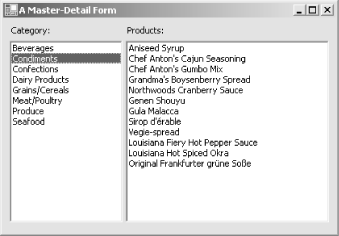 Using relationships with a master-detail form