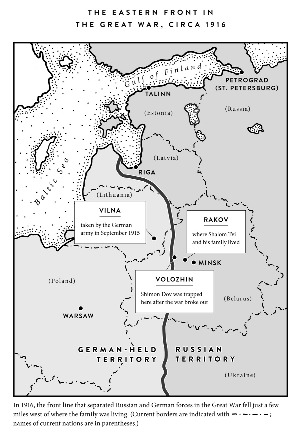 MAP: THE EASTERN FRONT IN THE GREAT WAR, CIRCA 1916