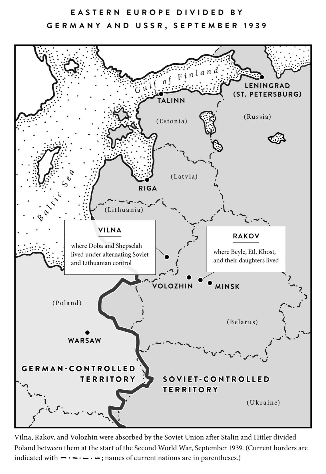 MAP: EASTERN EUROPE DIVIDED BY GERMANY AND USSR, SEPTEMBER 1939