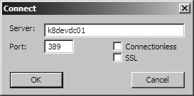 LDP connection dialog