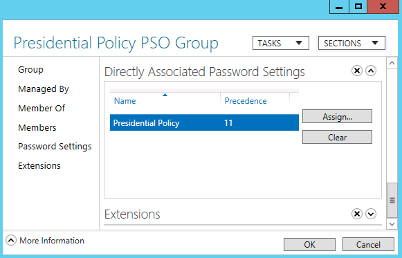 Assigning a PSO to a global group