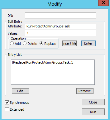 LDP attribute Modify dialog