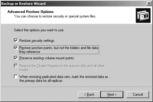 Restore junction points