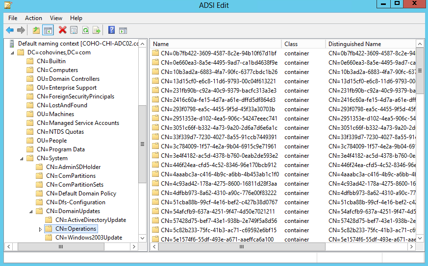 Domain Updates Operations container