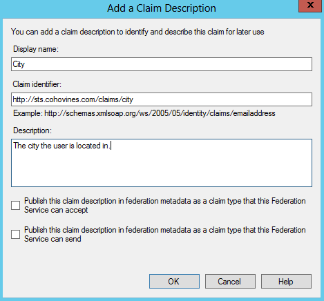 Add claim description dialog