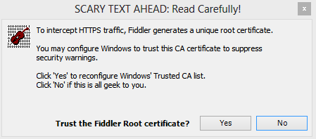 Configuring certificate trust in Fiddler