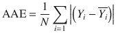 $${\text{AAE = }}\frac{1}{N}\mathop \sum \limits_{i = 1} \left| {\left( {Y_{i} - \overline{{Y_{i} }} } \right)} \right|$$