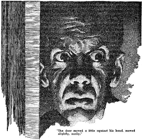 picture of a man's head peeping from an open door