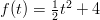 f(t)=\frac{1}{2} t^2+4