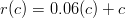 r(c)=0.06(c)+c