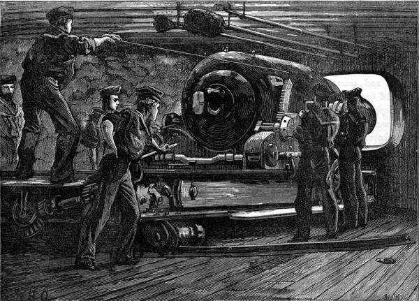 INTERIOR OF A TURRET SHIP