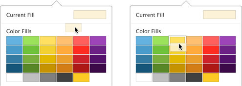 **Figure 183:** Save a custom fill by dragging the Current Fill sample to a spot in the palette.