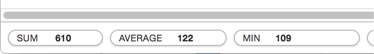 **Figure 198:** The Quick Calc bar displays statistics about the selected cells.