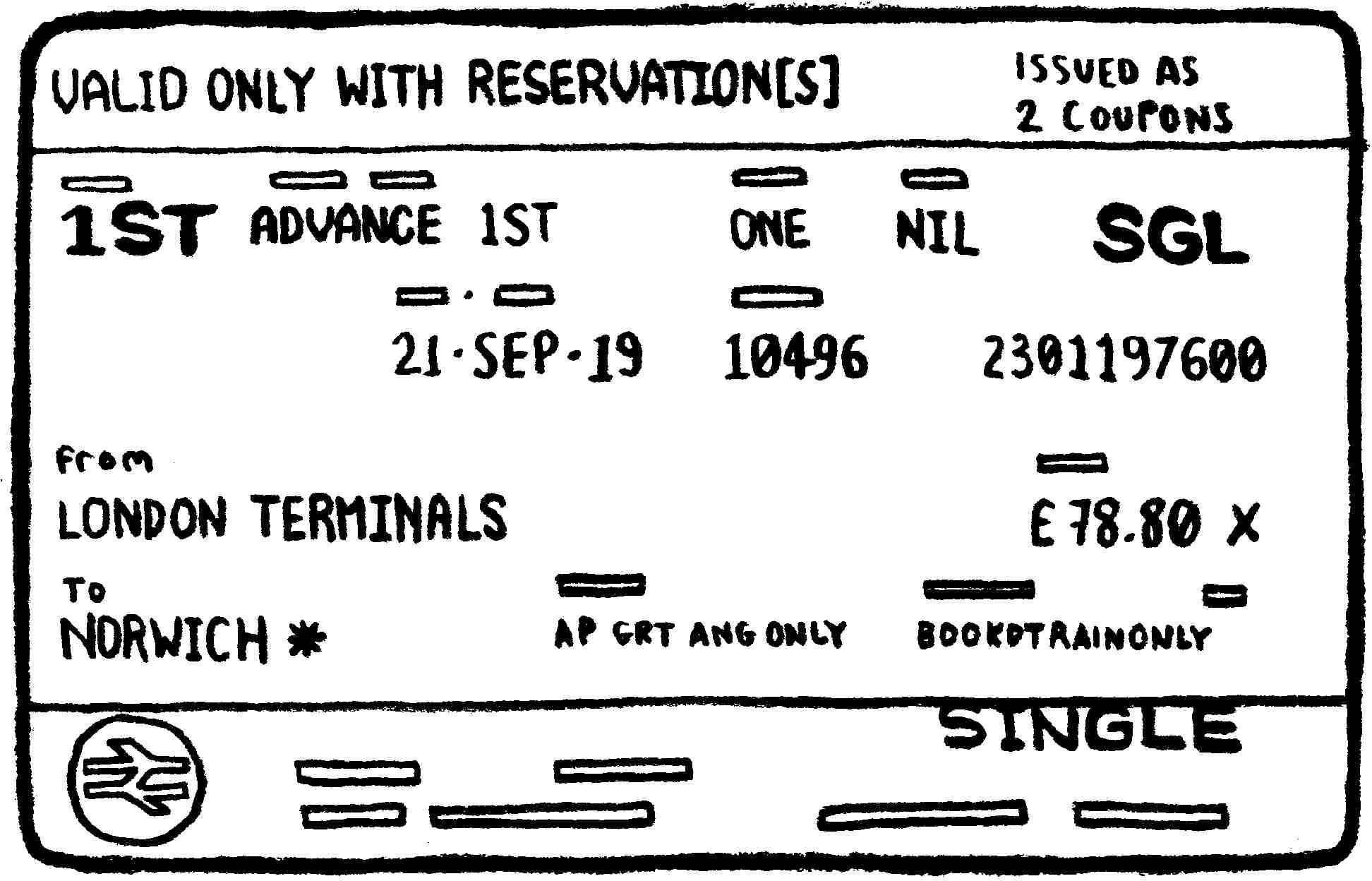 4: An illustration of a train ticket