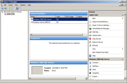 Virtualization Management console