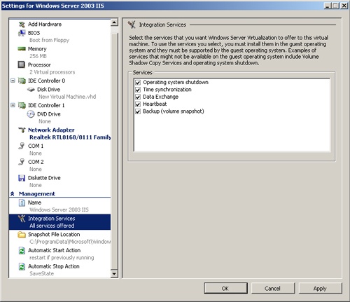 Modifying the settings of a VM