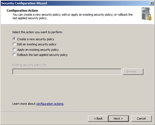 The Security Configuration Wizard