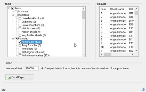 This figure shows the location of all formulas in a             workbook.